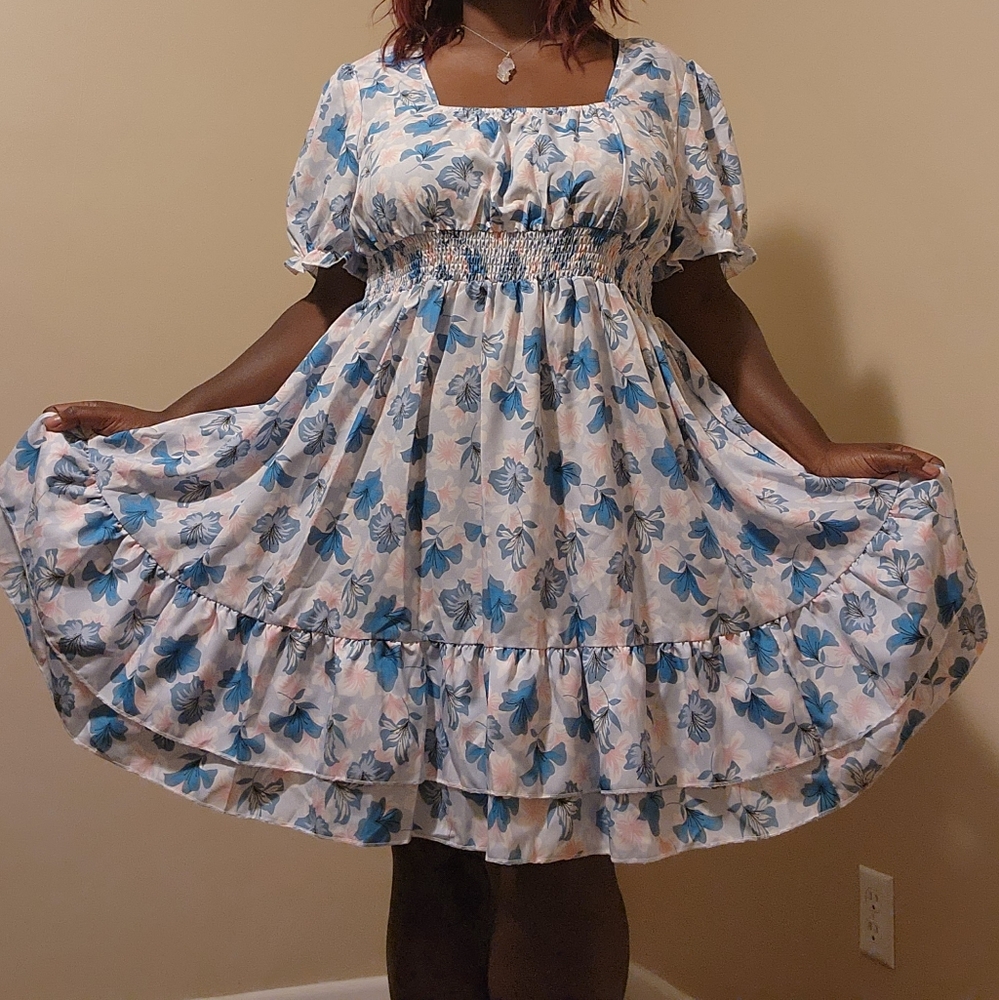 Allover Floral Print Dress